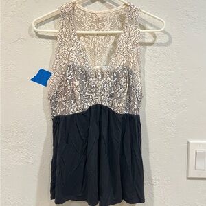 Lace and Black Sleeveless Dress